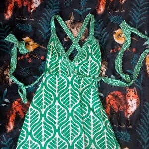 Vintage Diane Furstenberg tropical wrap silk dress